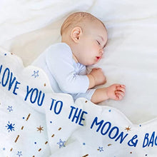 Load image into Gallery viewer, Taobeibei Milestone Mat Boy/Girl for Pictures, Baby Monthly Milestone Blanket design by UK, Track Growth & Age, Soft Thick Flannel Blanket 120x120cm 300 Gram weight (Blue Moon)…