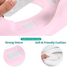 Load image into Gallery viewer, Toddler Toilet Seat - Potty Training Seat for Kids - Non Slip Loo Trainer with Anti-Splash Guard - Unisex Toilet Assistant Ring with Handles and Backrest for Extra Security (Pink)