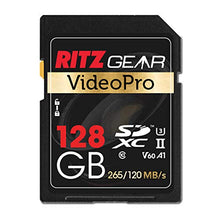 Load image into Gallery viewer, Ritz Gear Extreme Performance Video Pro 128GB 4K 8K Ultra HD SDXC U3 V60 A1 Memory Card (Read 265mb/s 120mb/s Write)