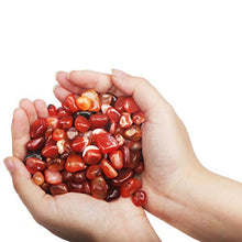Load image into Gallery viewer, YiYa Red Agate Stone Tumbled Stones Gemstone Natural Crystal Quartz for Home Decoration Vase Filler Swimming Pool Bottom Potted Bottom Decoration (About 0.68 lb(310g)/Bag)
