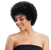 Load image into Gallery viewer, iShine 6" Afro Short Curly Wigs Human Hair Wigs for Black Women 100% Brazilian Hair Fluffy Tight Curls Black Wigs- Natural Black (1B)