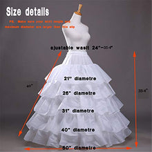 Load image into Gallery viewer, YULUOSHA Women's Crinoline Petticoat 4 Hoop Skirt 5 Ruffles Layers Ball Gown Half Slips Underskirt for Wedding Bridal Dress - White -