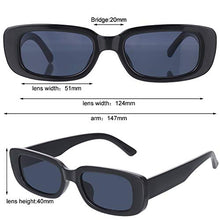 Load image into Gallery viewer, 2 Pcs Rectangle Sunglasses, UV 400 Glasses Retro Square Sunglasses Eyewear for Women