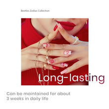 Load image into Gallery viewer, Beetles Zodiac Collection Gel Nail Polish Kit, Aries - Reborn Sun Collection 6Pcs Gel Polish French Pink Shimmer Transparent Jelly Red Glitter Color Spring Summer Nail Art Gift for Girl Women DIY Home