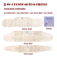 Load image into Gallery viewer, 3 in 1 Postpartum Belly Wrap - Recovery Belly/Waist/Pelvis Belt Black Postpartum Belly Band (One Size (Pack of 1), Beige)