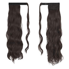 Load image into Gallery viewer, FESHFEN Long Wavy Ponytail Extensions 60cm Body Wavy Wrap Around Hair Ponytails Curly Clip in Synthetic Hairpieces for Women Girls, 130g