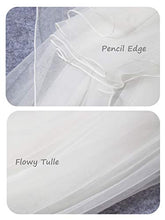 Load image into Gallery viewer, Wedding Bridal Veil Long Trailing 2 Tier Cathedral Length Blusher Tulle With Metal Comb White Ivory Simple Pencil Edge