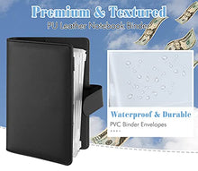 Load image into Gallery viewer, Housolution A6 Budget Binder with Cash Envelopes, PU Leather Notebook Binder Budget Planner 6-Ring Binder Cover with 12 Clear Binder Envelopes Pockets, 12 Expense Budget Sheets & Labels, Black