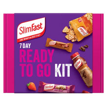 Load image into Gallery viewer, SlimFast 7 Day Ready To Go Kit, Healthy Snack Box for Balanced Diet: 6 Shakes, 8 Meal Bars, 7 Snack Bags, 7 Snack Bars