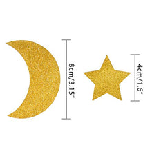 Load image into Gallery viewer, TUPARKA Eid Mubarak Banner Ramadan Decorations, Moon Stars Garland for Eid Festival Party Decoration, Gold Glitter Ramadan Kareem Decor Supplies