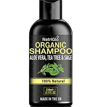 Load image into Gallery viewer, NatriGlo Anti Dandruff Tea Tree & Aloe Vera Shampoo - Sulfate & SLS Free for Itchy Scalp, Dry, Flaky Hair | Psoriasis & Eczema Care |Deep Cleansing Organic, Vegan, Cruelty Free | Women | Men |Teens