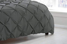 Load image into Gallery viewer, Aaryan Linen Pintuck Duvet Cover Sets - Double Duvet Set - Perfect Double Bedding Set with Pillow Cases & Complementary Pintuck Cushion Cover - Charcoal
