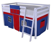 Load image into Gallery viewer, DbHFgjMN BED FRAMES Mid Sleeper Bed,Cabin Bed 2ft 6" Mid Sleeper Loft Bunk Tent Boys White Frame house bed for kids