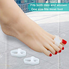 Load image into Gallery viewer, Zinyakon Two Hole Big Toe Separator and Straightener, 12 Pack of Silicone Big Toe Spacer, Toe Corrector for Overlapping Toes, Bunion Pain Relief