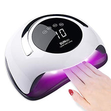 Load image into Gallery viewer, UV LED Nail Lamp, Professional Gel Nail Polish 120W Faster Nail Dryer for 4 Timer Setting Touch Screen Portable Handle, Automatic Sensor Nail Art Light Tools for Fingernail and Toenail
