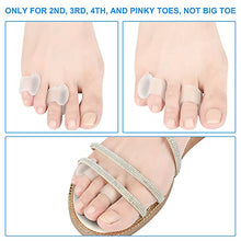 Load image into Gallery viewer, Gel Toe Separators, Pinky Toe Protector Spreader Small Silicone Toe Spacers, Cushions for Curled Overlapping Separate Toe Correct(Translucency Colour)