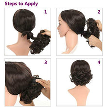 Load image into Gallery viewer, Short Messy Curly Dish Hair Bun Extension Easy Stretch hair Combs Clip in Ponytail Extension Scrunchie Chignon Tray Ponytail Hairpieces Grey