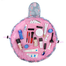 Load image into Gallery viewer, Portable Lazy Drawstring Makeup Bag Travel Cosmetic Pouch Toiletry Organizer Waterproof Large for Women and Girls (A-Flamingo)