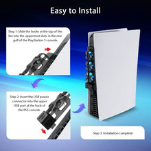 Load image into Gallery viewer, NexiGo PS5 Accessories Cooling Fan with LED Light, Efficient Cooling System, Easy to Install, Cooler Fan for Playstation 5 with 3 Fans Levels and Extra USB Port