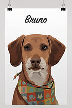 Load image into Gallery viewer, Custom Pet Portrait Print, Dog Lover Gifts, Custom Dog Portrait, Unique Gift, Pet Portrait from Photo, Personalised Cat Owner Portrait, Unique Present, Pet Memorial, Wedding Gift Idea Women or Men