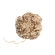 Load image into Gallery viewer, Ombre Hair Bun Short Wavy Scrunchy Scrunchie Hair Extensions - Light Auburn & Bleach Blonde - Messy Updo Chignons Hairpiece Ribbon Drawstring Ponytail