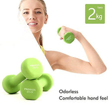 Load image into Gallery viewer, PROIRON Neoprene Dumbbell Weights Pair for Women 1kg 1.5kg 2kg 3kg 4kg 5kg 8kg 10kg, Arm Hand Exercise Weights (Apple Green-2 x 2KG)