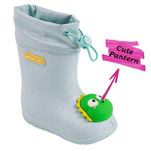Load image into Gallery viewer, Fadezar Kids Wellies Toddler Cute Dinosaur Wellington Boots for Girls Boys Rain Boots Lightweight Waterproof Rubber Rain Shoes Outdoor 107 Blue 8/8.5 UK Child (Label Size 170)