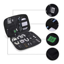Load image into Gallery viewer, BAGSMART Electronics Accessories Organiser Bag, Portable Electronics Carrying Case Travel Small for Cables, Powerbank, Earphone, USB Sticks, SD Card (Grey)
