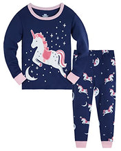 Load image into Gallery viewer, Girls Pyjamas Set Christmas Toddler Clothes Cotton Sleepwear Cute Nightwear Long Sleeve PJs 2 Piece Outfits for Kids Age 7-8 Years