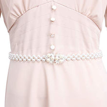 Load image into Gallery viewer, Holibanna Pearl Dress Belt Rhinestone Bridal Belt Sequin Wedding Sash Decorative Dress Belt for Bridesmaid Dress Evening Gown (Clover Style)