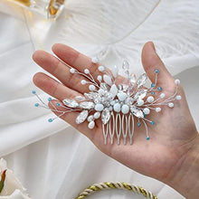 Load image into Gallery viewer, Vakkery Bride Wedding Hair Comb Slides Silver Crystal Hair Piece Rhinestone Bridal Hair Accessories for Women and Girls