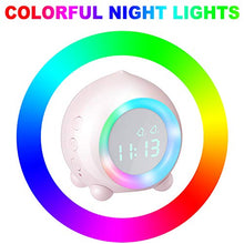 Load image into Gallery viewer, Homealexa Kids Alarm Clock, Wake Up Light Digital Clock Nap Timer Snooze Funtion Digital Simulator Alarm Clock Bedside for Girls Boys Bedroom Alarm Clock with LED Night Light Lamp (Pink)