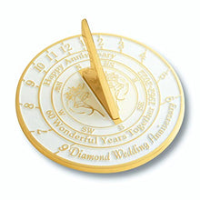 Load image into Gallery viewer, The Metal Foundry 60th Diamond 2022 Wedding Recycled Solid Brass Anniversary Sundial Gift Idea Is A Great Present For Him, Her, Parents, Grandparents Or Couple For 60 Years Marriage