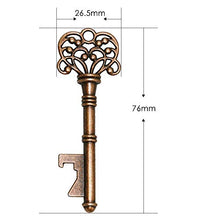 Load image into Gallery viewer, SHUNING 50Pcs Key Bottle Opener Wedding Souvenirs Vintage Beer Opener Keychain with Paperboard Tag Card Party Favours Event Party Supplies (8cm)