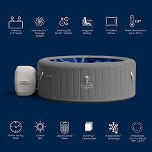 Load image into Gallery viewer, Lay-Z-Spa BW60075GB Santorini Pro Built in LED Light, 10 HydroJet System, Integrated Seats and Foot Massager Inflatable Hot Tub with Freeze Shield Technology, 5-7 Person, Grey spa design interiors