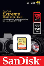 Load image into Gallery viewer, SanDisk Extreme 128 GB SDXC Memory Card, Up to 150 MB/s, Class 10, U3, V30