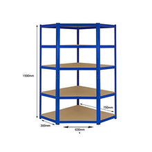 Load image into Gallery viewer, Heavy Duty Garage Corner shelving kit, 1 Corner unit 1500mm x 750mm x 300mm & 2 Shelving units 1500mm H x 750mm W x 300mm D Massive Storage Capacity of 2250KG + FREE NEXT DAY DELIVERY