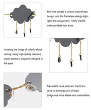 Load image into Gallery viewer, Dollger Rimless Cute Sunglasses For Women Trendy Vintage Creative 90s Sunglasses Funny Cloud Shaped Disco Glasses (A Grey)