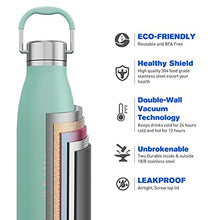 Load image into Gallery viewer, YouBottle Stainless Steel Water Bottle, 500ml Vacuum Insulated, Leak-Proof, No Sweating, BPA Free, Metal Bottle,12 Hours Hot & 24 Hours Cold for Adult Kid Boy Girl Child Drinking