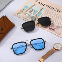 Load image into Gallery viewer, FRIUSATE 2 Pieces Sunglasses Retro Vintage Sunglasses Square Metal Frame Sunglasses UV400 Sunglasses for Women Men