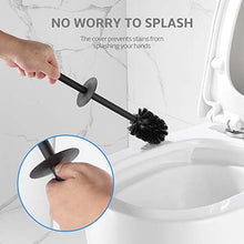 Load image into Gallery viewer, bgl Toilet Brush and Holder, Silicone Toilet Brush Holder 2 Brush Head, Aluminum Square Loo Brush for Bathroom Cleaning, Toilet Brushes (Matte Black)