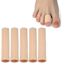 Load image into Gallery viewer, DYKOOK Cuttable Toe Tubes 5 Pcs, Made of Elastic Fabric Lined with Silicone Gel. Toe Sleeve Protectors Relief Toe Pressure Pain,Corn and Calluses Remover (for Middle Toes).