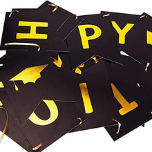 Load image into Gallery viewer, PartyWoo, Black and Gold Signs Banner, Decorations, Graduation Party Supplies 2022, Grad-9321