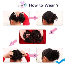 Load image into Gallery viewer, Observe your hair color outdoors! iLUU Purple Blue Hair Bun Extensions Messy Hair Scrunchies Synthetic Fiber Hair Pieces for Women 2pcs/pack Hair Bun Donut Updo Ponytail Hairpiece (2410#)