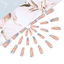Load image into Gallery viewer, Brishow Coffin False Nails Wavy Lines Press on Nails Long Fake Nails Bellarina Acrylic Stick on Nails 24pcs for Women and Girls