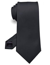 Load image into Gallery viewer, JEMYGINS 3.15" Black Tie Wedding Business Silk Necktie for Men (8cm)