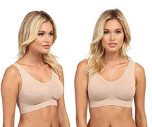 Load image into Gallery viewer, Marielle 4 Pack Double Lined Material Premium Comfort Bra Women Seamless Bralette Sleep Yoga Vest Wire Free (4 Pack Black/White/Nude/White, 5XL)