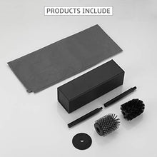 Load image into Gallery viewer, bgl Toilet Brush and Holder, Silicone Toilet Brush Holder 2 Brush Head, Aluminum Square Loo Brush for Bathroom Cleaning, Toilet Brushes (Matte Black)