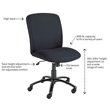 Load image into Gallery viewer, Safco Products Adjustable Height and Rolling Base, Rated for 24/7 Use, 500 lbs. Weight Capacity, Work or Home Office, Man-Made-Material, Black (Fabric)