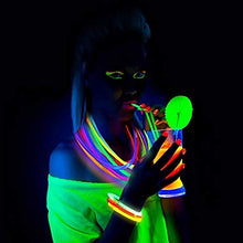 Load image into Gallery viewer, 100 Premium Glow Sticks for Children- 205 Pcs-Party Pack with Eye Glasses kit-Bracelet Connectors- Neon Necklaces and Balls for Party Supplies-Multi Colored Non Toxic